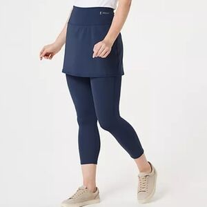 Zuda Z Move Cropped Skirted Legging Back Zip Pocket Navy Size XL